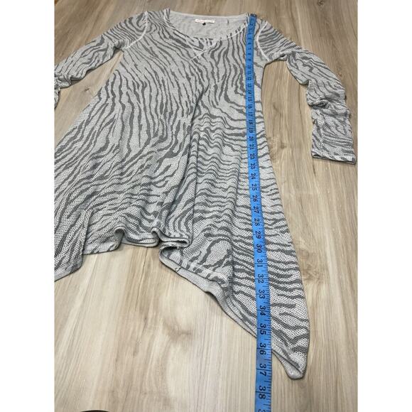 Rebecca Taylor Asymmetrical Dress Sz S Sheer Open Knit Silk Cashmere Stripes - Picture 15 of 16